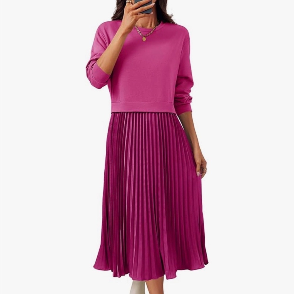 Amazon Women's Long Sleeve pink sweatshirt Dress